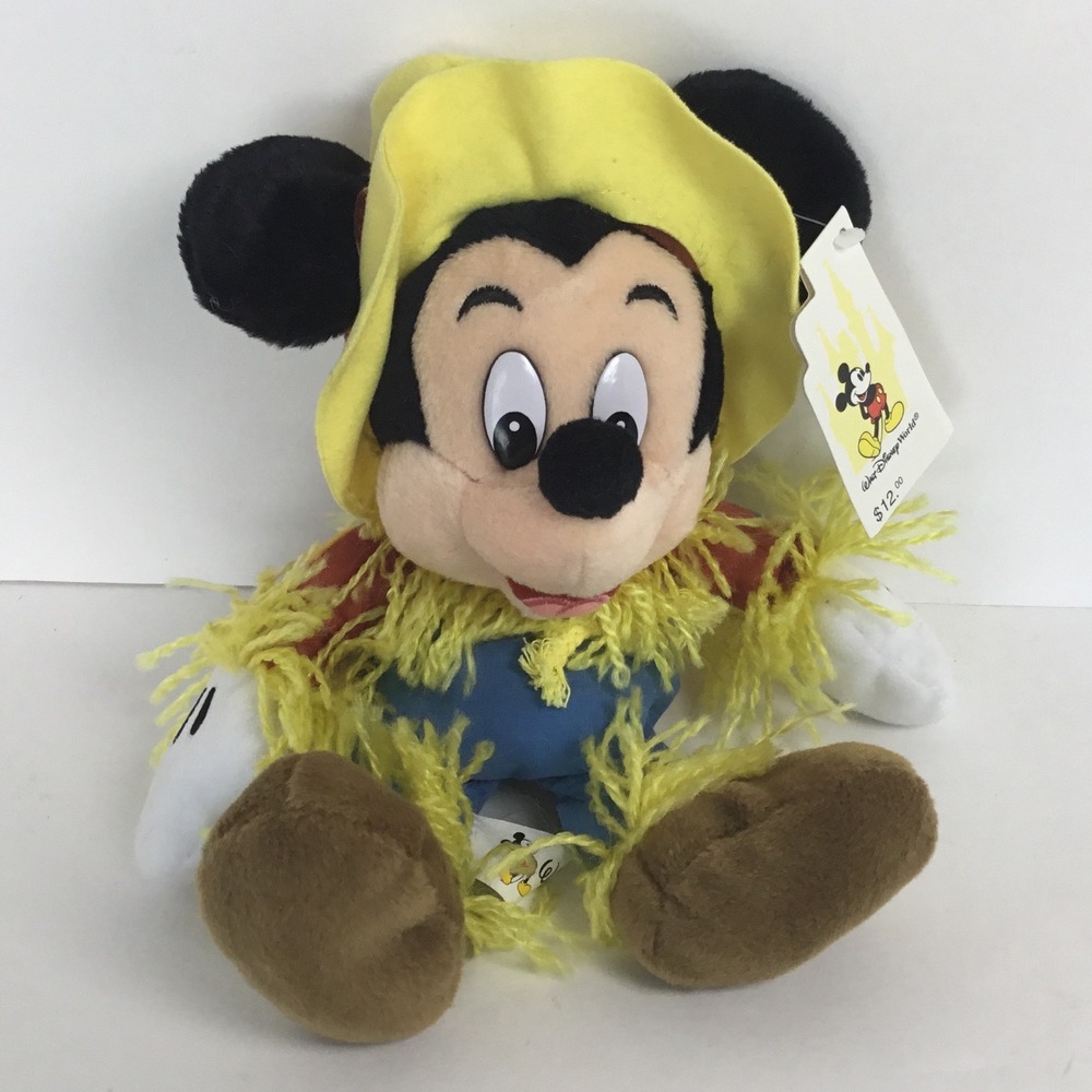 Walt Disney World Scarecrow‎ Mickey Mouse Mini Bean Bag Halloween Plush 8"